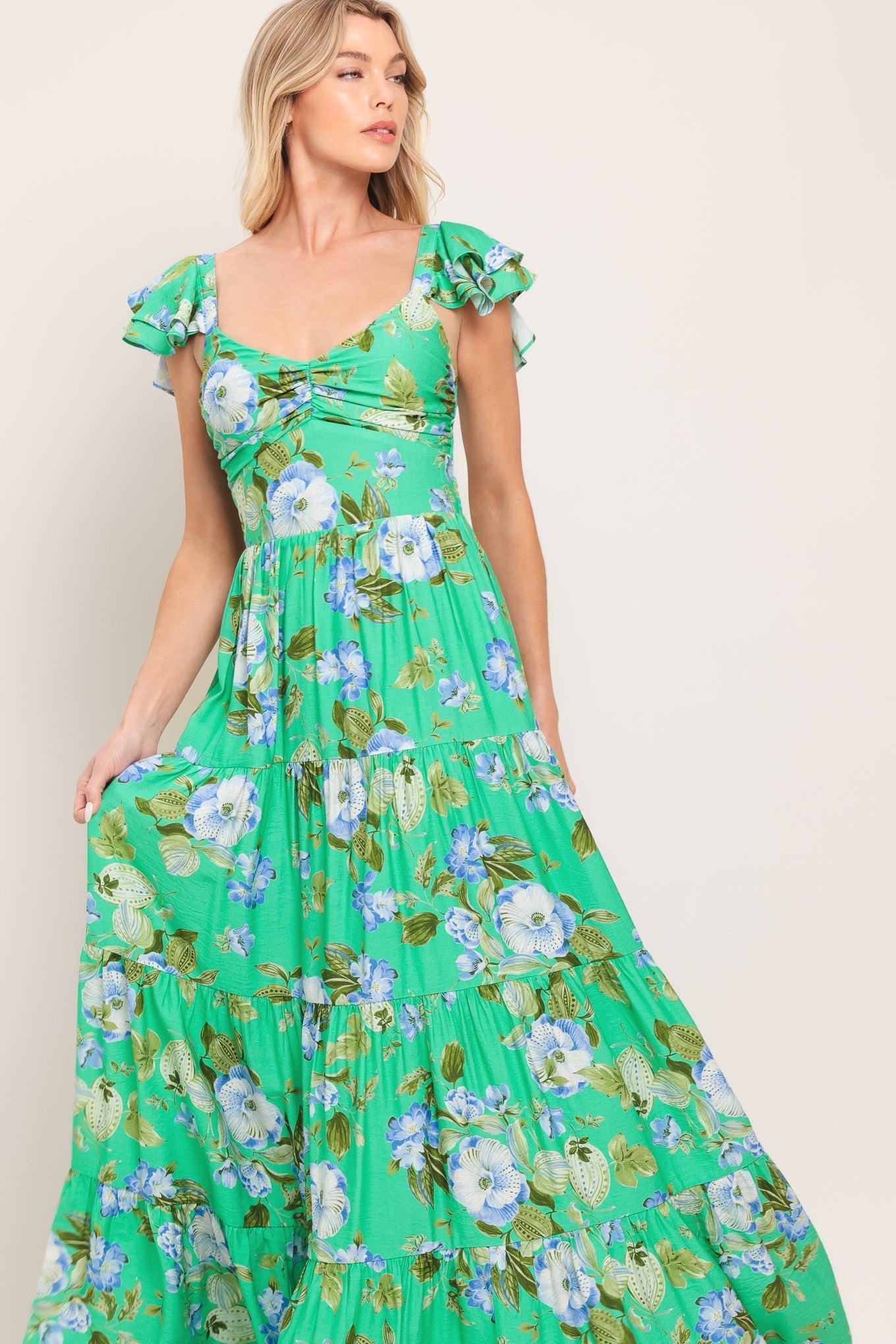 FRESH BLOSSOM WOVEN MAXI DRESS by Flying Tomato at Shirley Shoppe