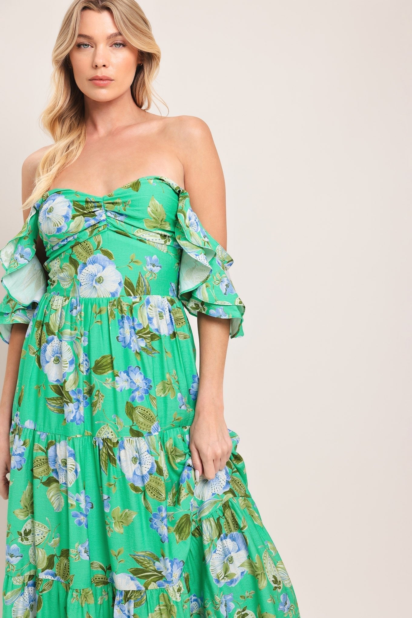 FRESH BLOSSOM WOVEN MAXI DRESS by Flying Tomato at Shirley Shoppe