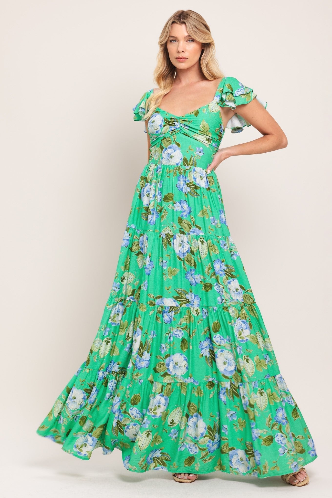 FRESH BLOSSOM WOVEN MAXI DRESS by Flying Tomato at Shirley Shoppe
