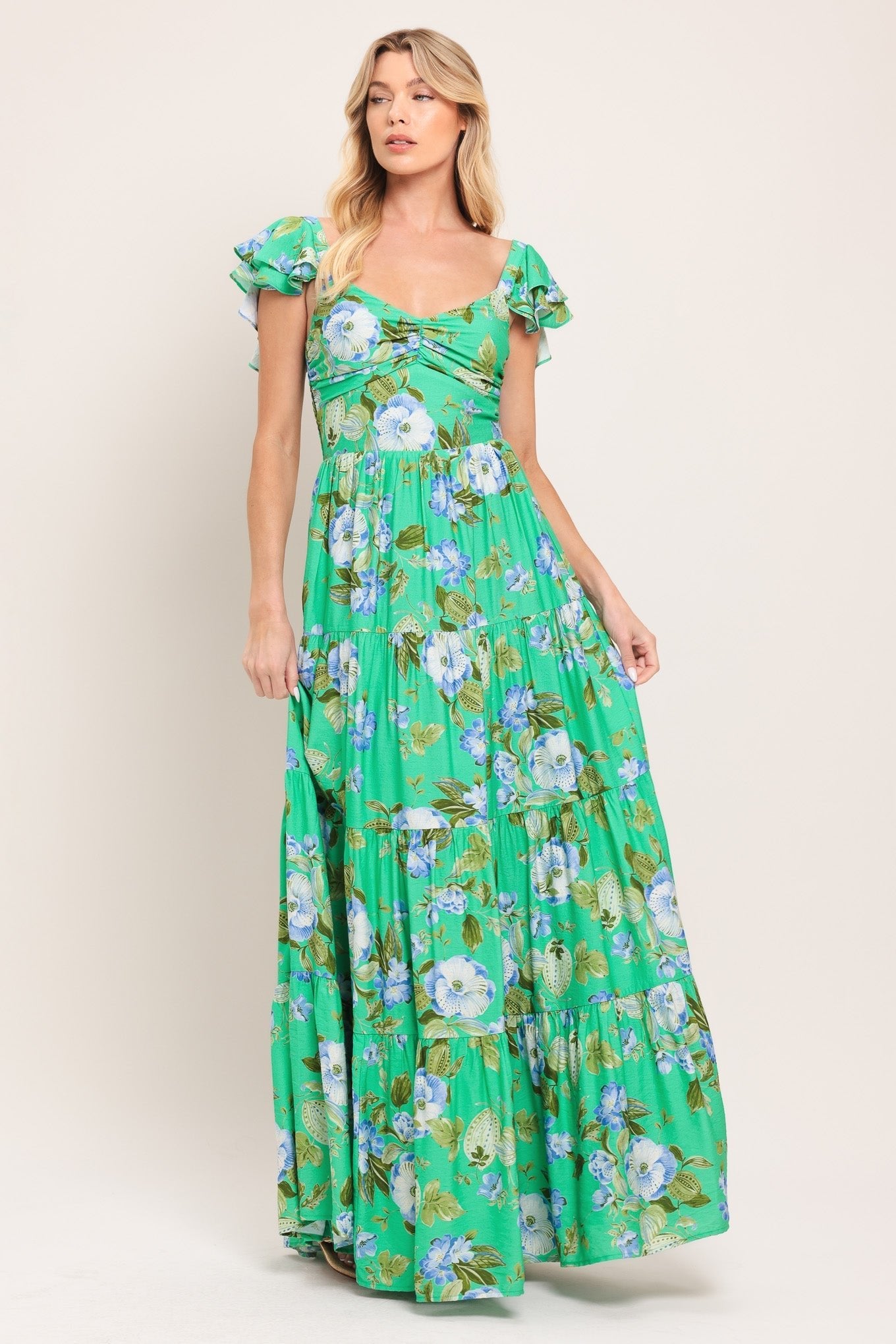 FRESH BLOSSOM WOVEN MAXI DRESS by Flying Tomato at Shirley Shoppe