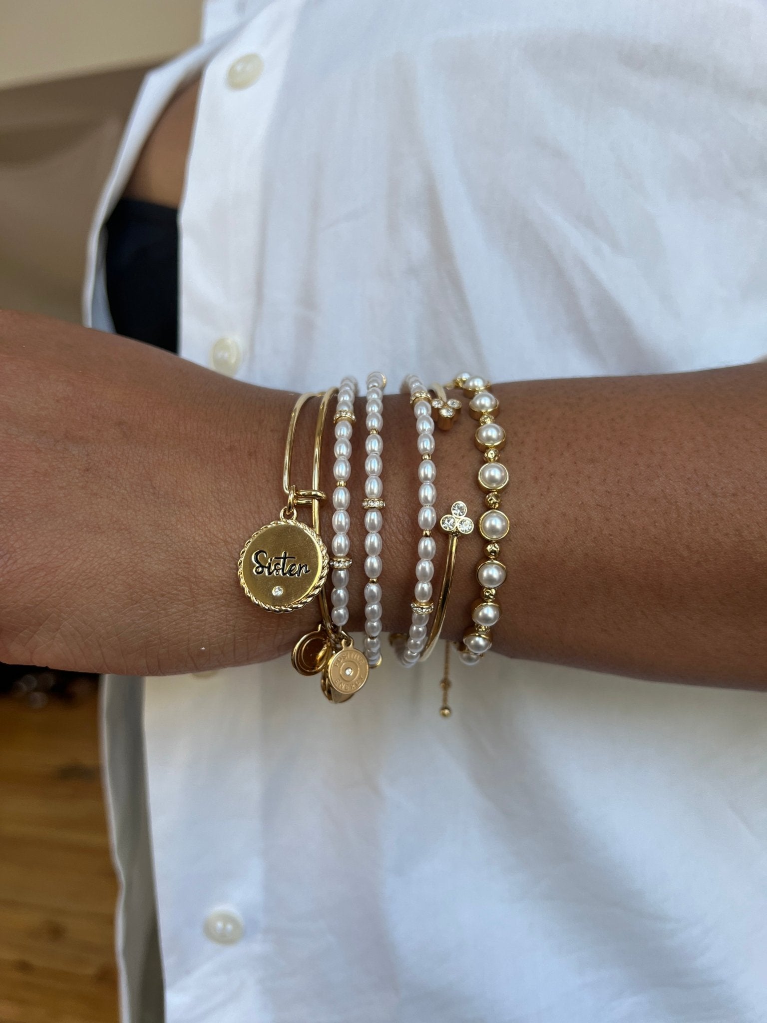 Freshwater Pearl Bracelet by ALEX AND ANI at Shirley Shoppe
