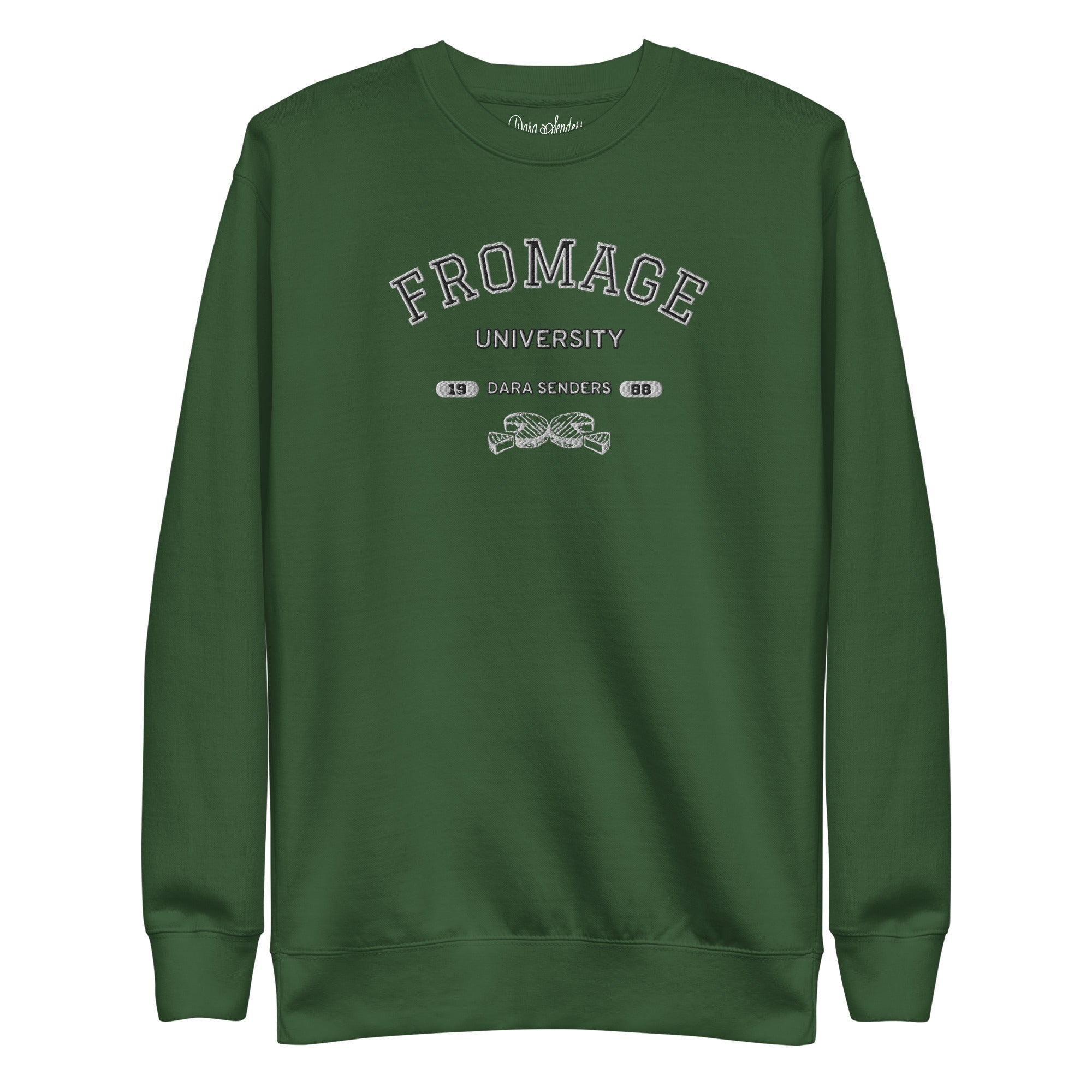 FROMAGE UNIVERSITY SWEATSHIRT by DARA SENDERS at Shirley Shoppe