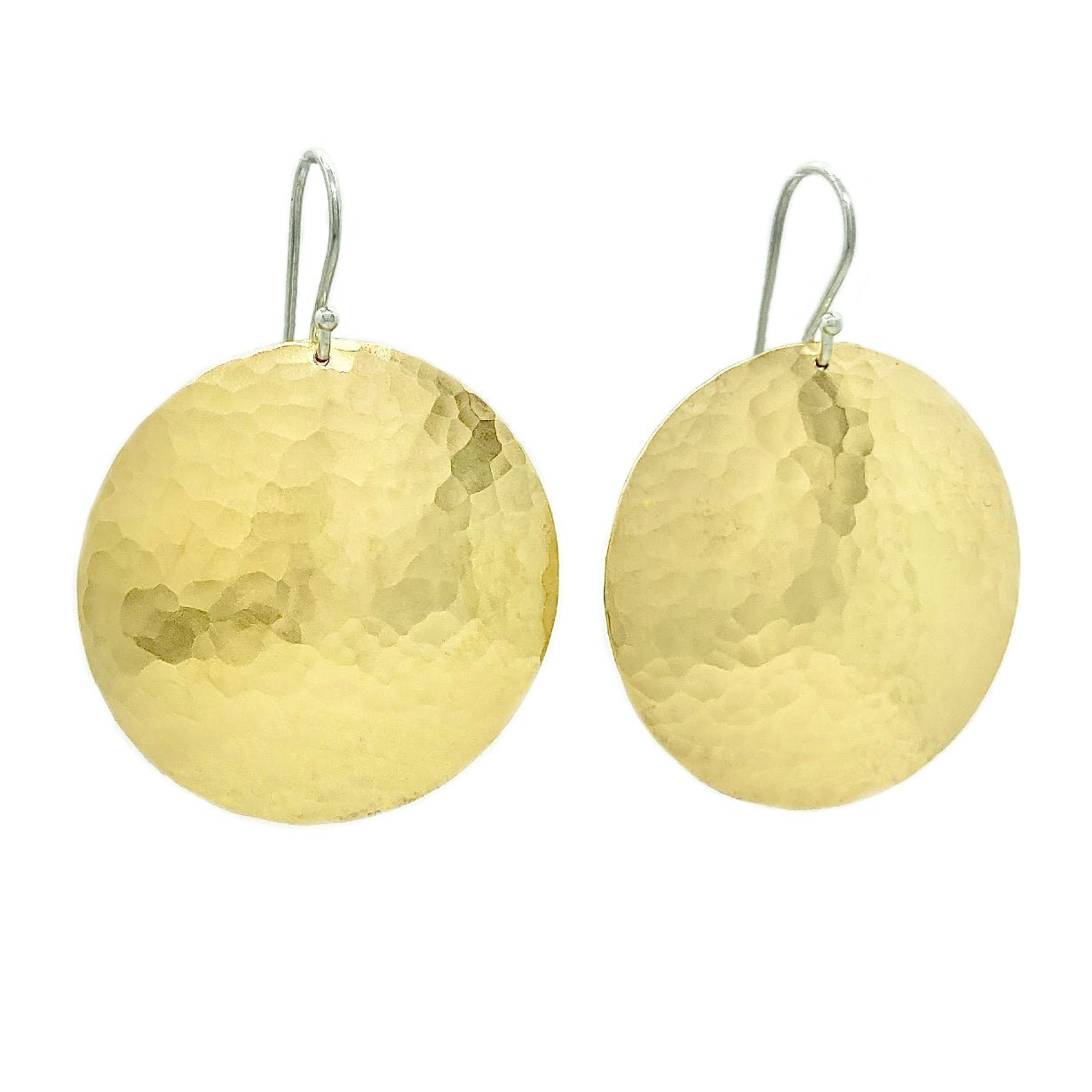 Full Moon Earrings in Brass | Moon Phase Earrings by Alison Morse at Shirley Shoppe