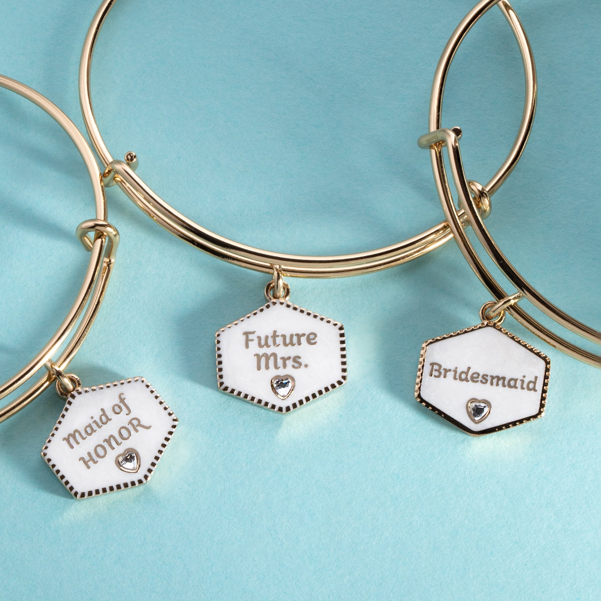 'Future Mrs.' Mother of Pearl Charm Bangle by ALEX AND ANI at Shirley Shoppe