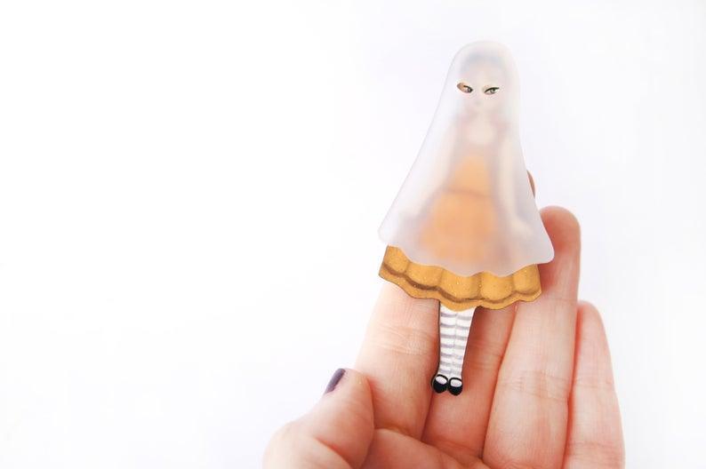 Ghost Girl Brooch by Laliblue by Quirks! at Shirley Shoppe