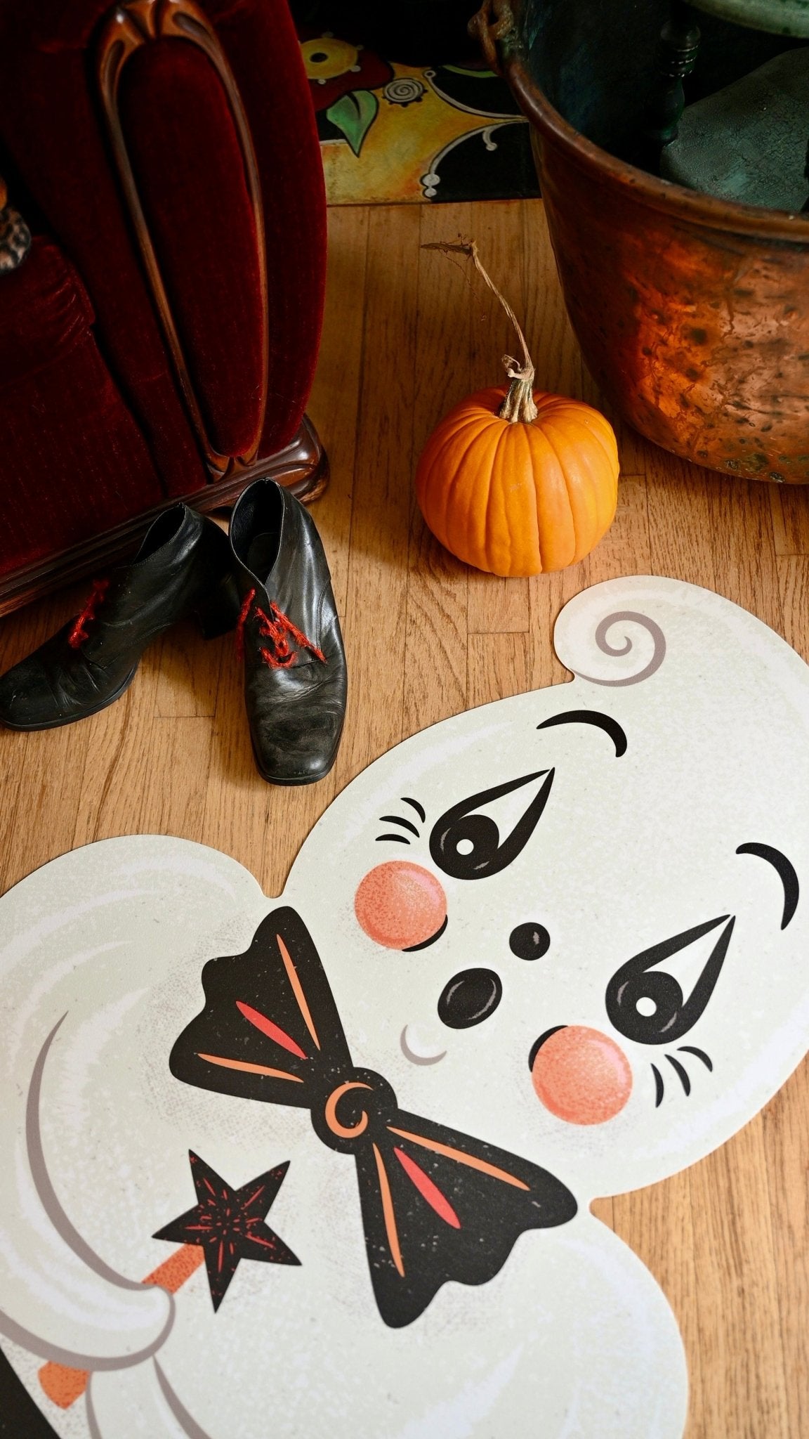Ghostie in Caudron Die Cut Vinyl Halloween Floor Decor by Johanna Parker - 102" by Quirks! at Shirley Shoppe