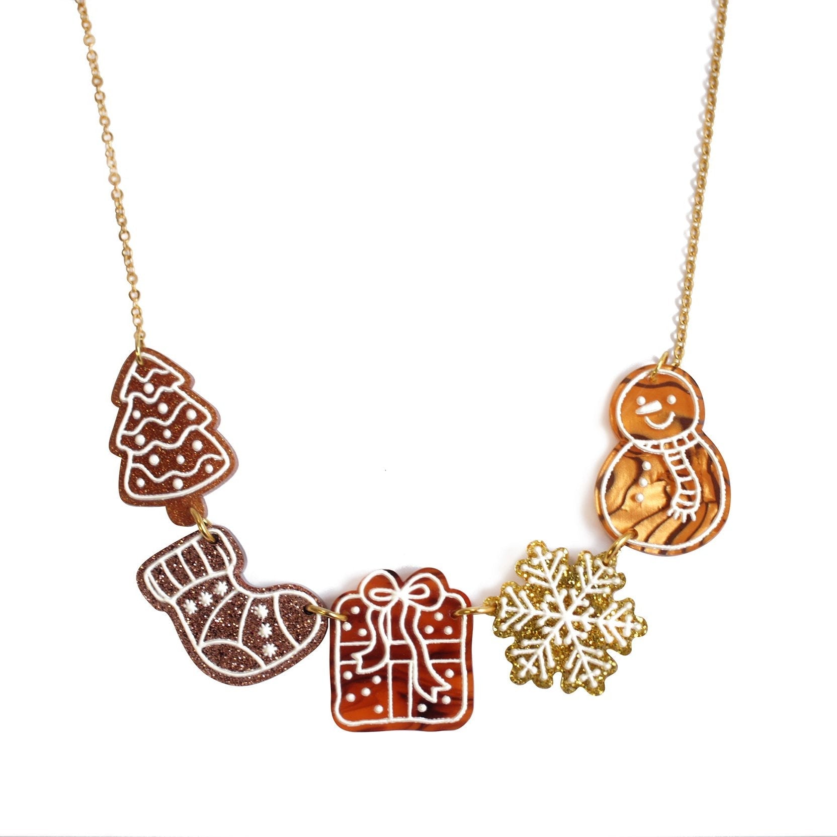 Gingerbread Cookie Necklace by Laliblue – Retro Statement Necklace Vintage Inspired by Quirks! at Shirley Shoppe