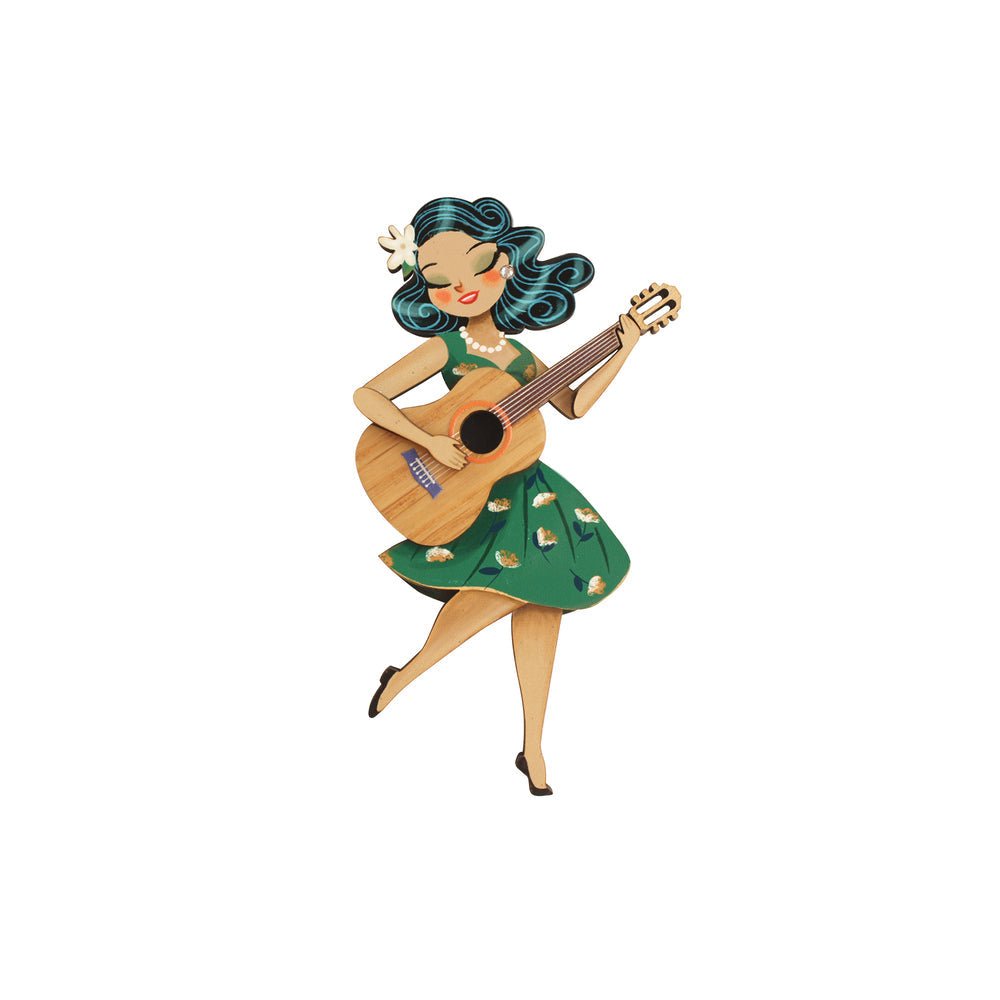 Girl playing guitar Brooch by Laliblue by Quirks! at Shirley Shoppe