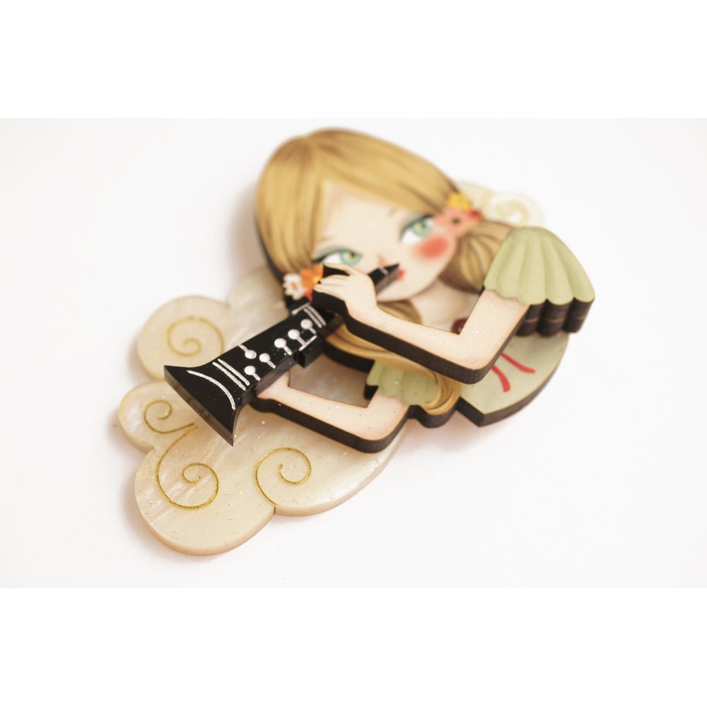 Girl playing the clarinet Brooch by Laliblue by Quirks! at Shirley Shoppe