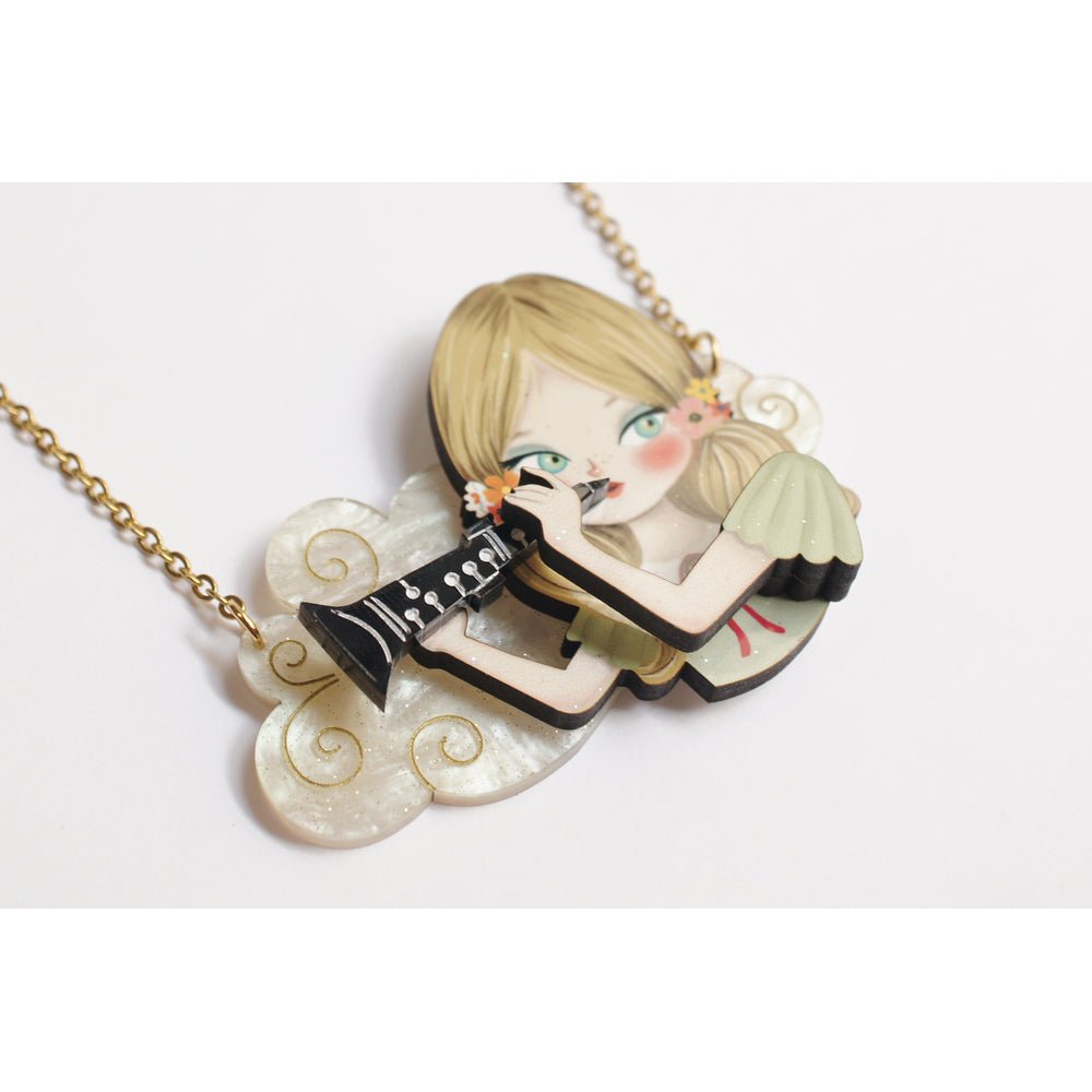 Girl playing the clarinet Necklace by Laliblue by Quirks! at Shirley Shoppe