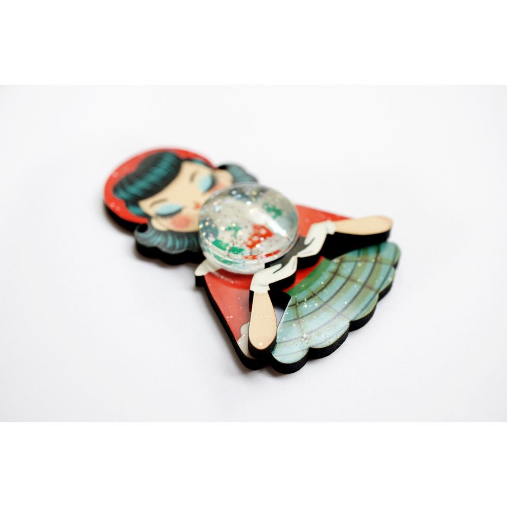 Girl with A Snow Globe Brooch by Laliblue by Quirks! at Shirley Shoppe