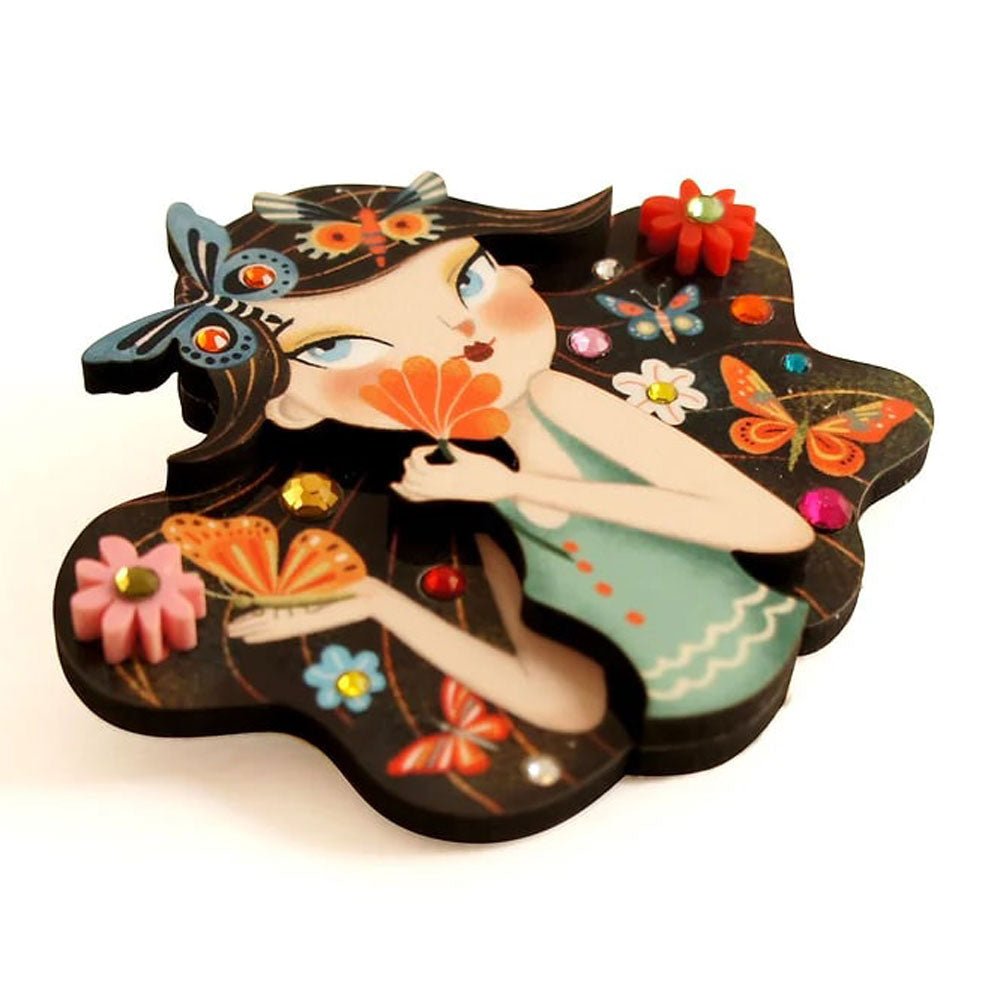 Girl with Butterflies Brooch by Laliblue by Quirks! at Shirley Shoppe