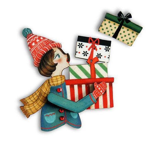 Girl with Gifts Brooch by Laliblue by Quirks! at Shirley Shoppe