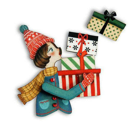 Girl with Gifts Brooch by Laliblue