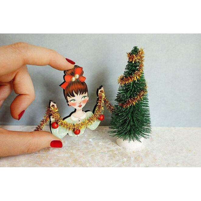 Girl With Tinsel Brooch by Laliblue