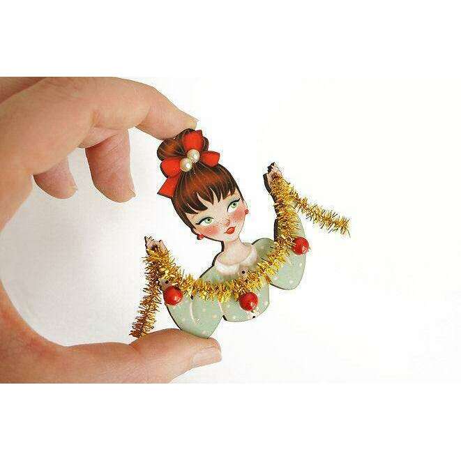 Girl With Tinsel Brooch by Laliblue