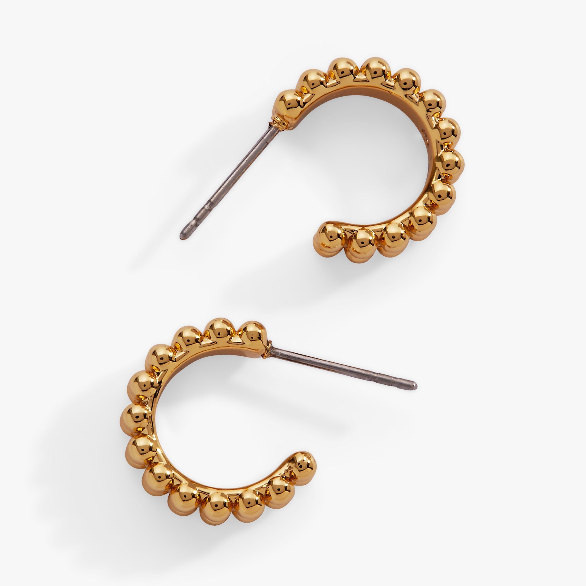 Gold Beaded Huggie Hoop Earring by ALEX AND ANI at Shirley Shoppe