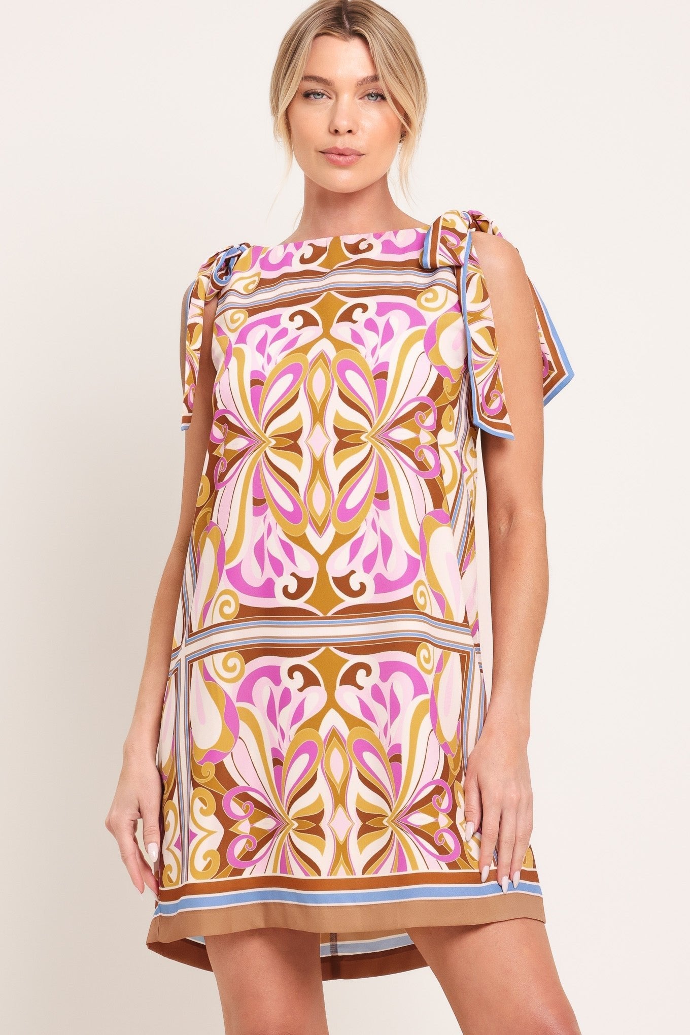 GOLDEN PSYCHE WOVEN MINI DRESS by Flying Tomato at Shirley Shoppe
