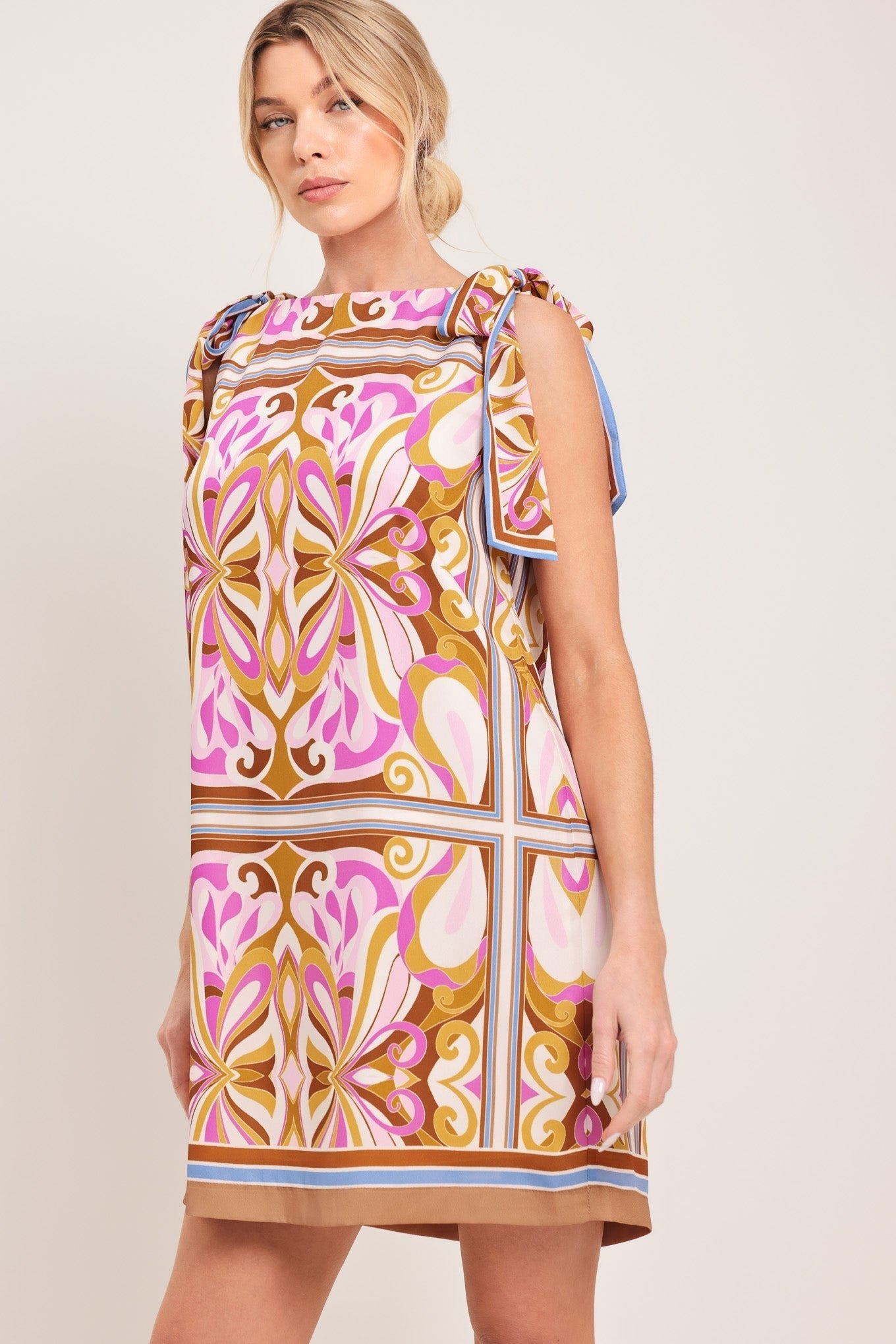 GOLDEN PSYCHE WOVEN MINI DRESS by Flying Tomato at Shirley Shoppe