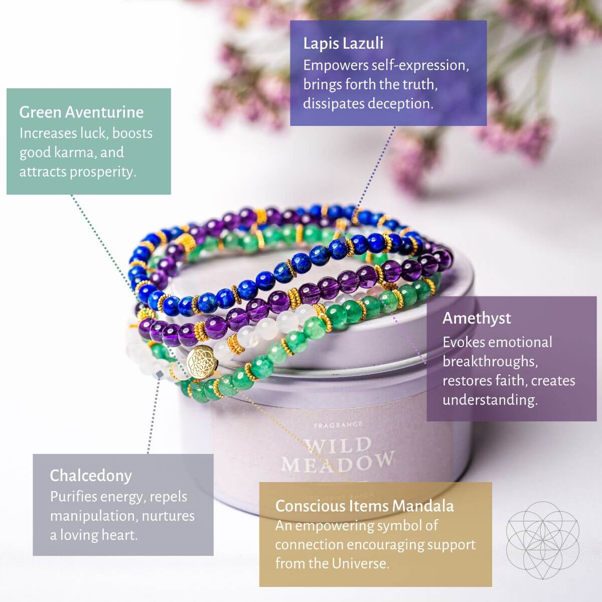 Good Karma Bracelet Set of Luck & Success Pack of 4 by Conscious Items at Shirley Shoppe