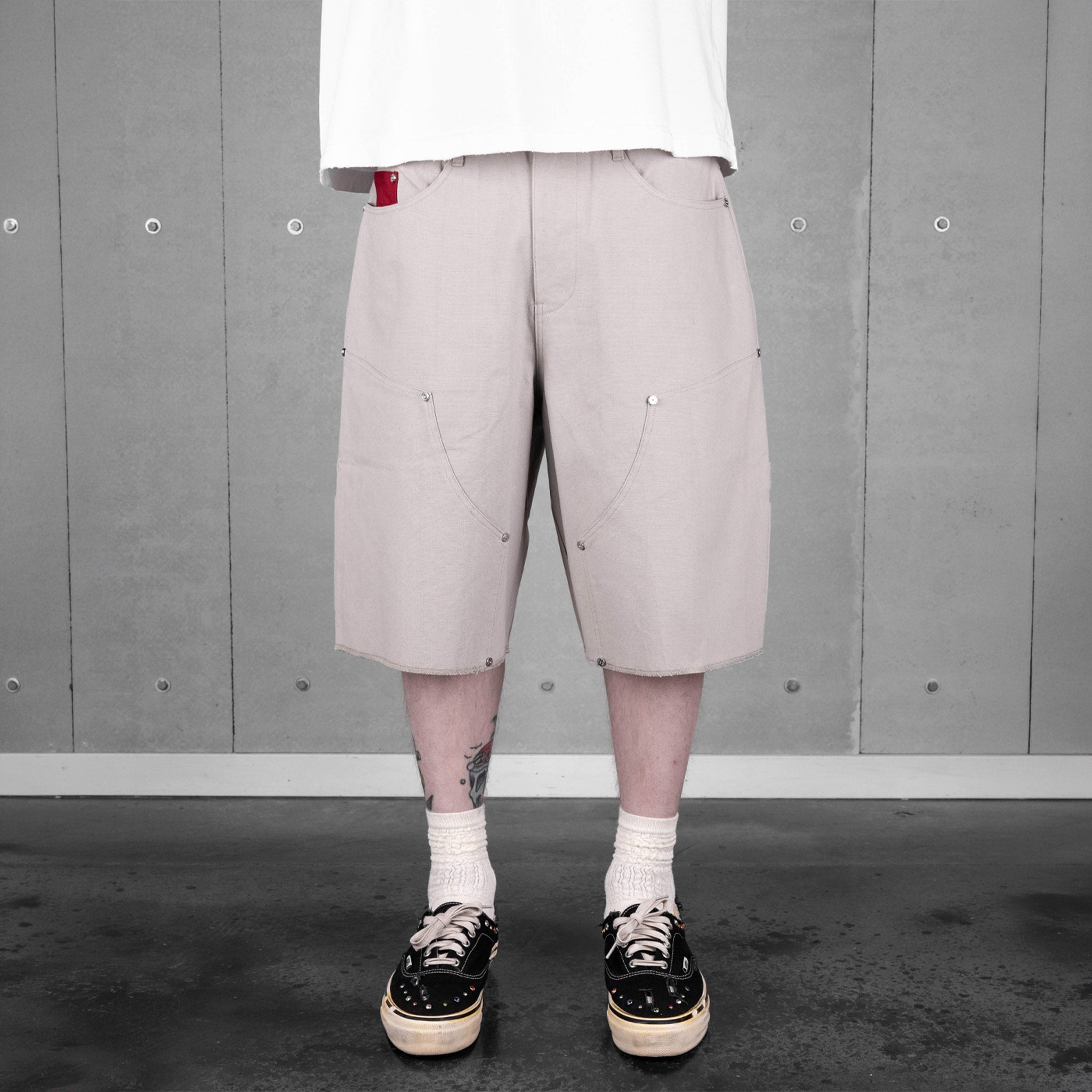 Commons Double Knee Canvas Short Grey