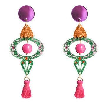 Green Christmas Ornament Earrings by Laliblue by Quirks! at Shirley Shoppe