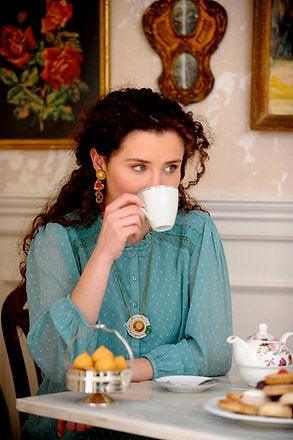 Green Teacup Necklace by Laliblue by Quirks! at Shirley Shoppe
