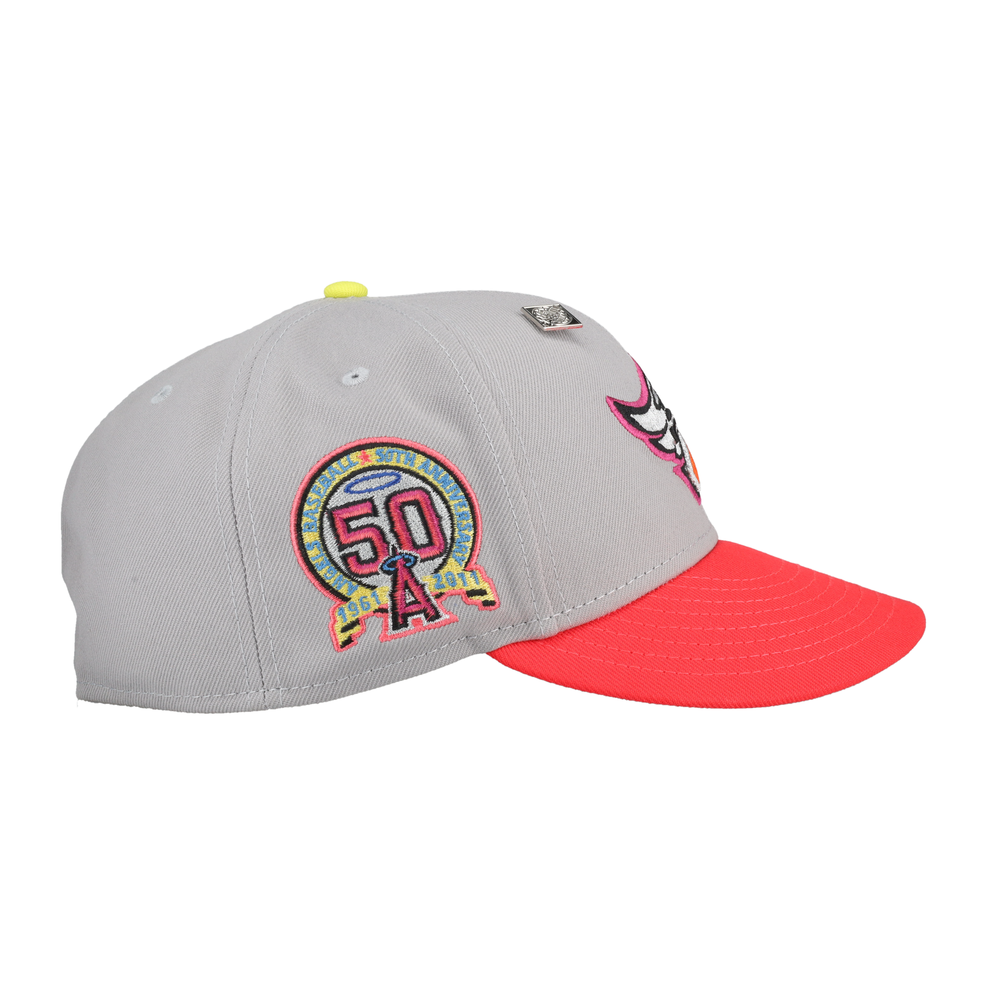 Anaheim Angels 50th Anniversary Patch Grey 59Fifty Fitted Hat
