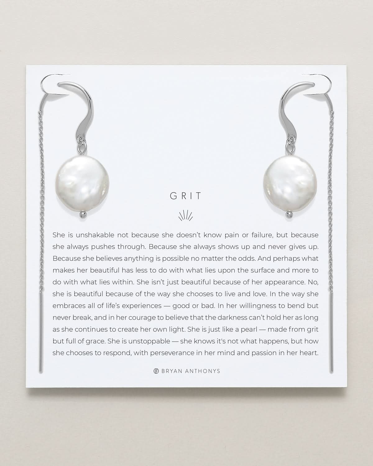 Grit Threader Earrings by Bryan Anthonys at Shirley Shoppe