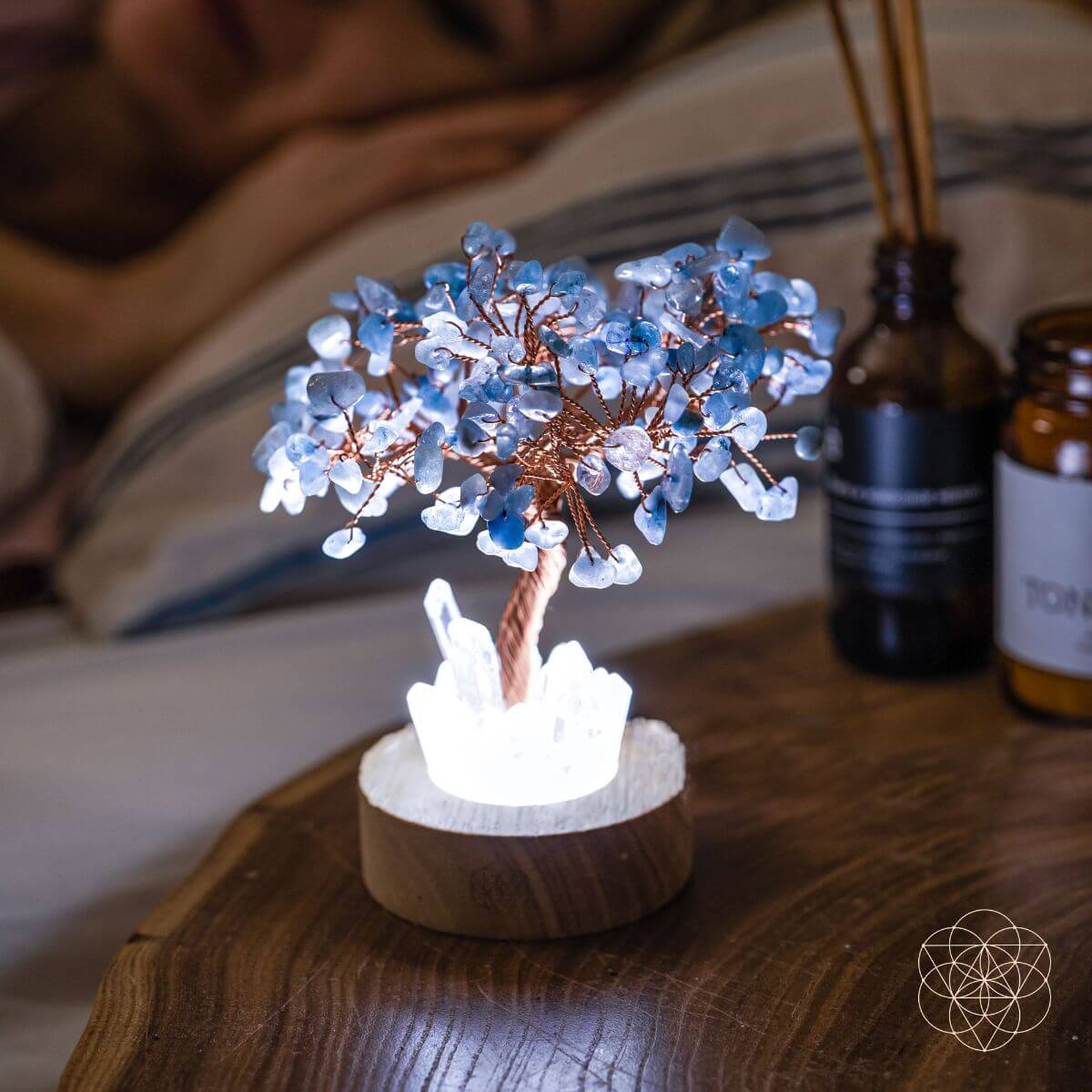 Guardian Angel Lamp of Protection - Aquamarine Tree by Conscious Items at Shirley Shoppe