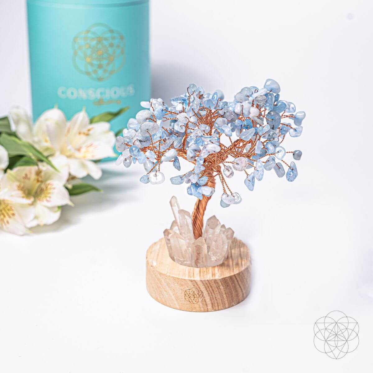 Guardian Angel Lamp of Protection - Aquamarine Tree by Conscious Items at Shirley Shoppe