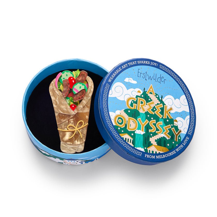 Gyros on the Go Brooch by Erstwilder by Quirks! at Shirley Shoppe
