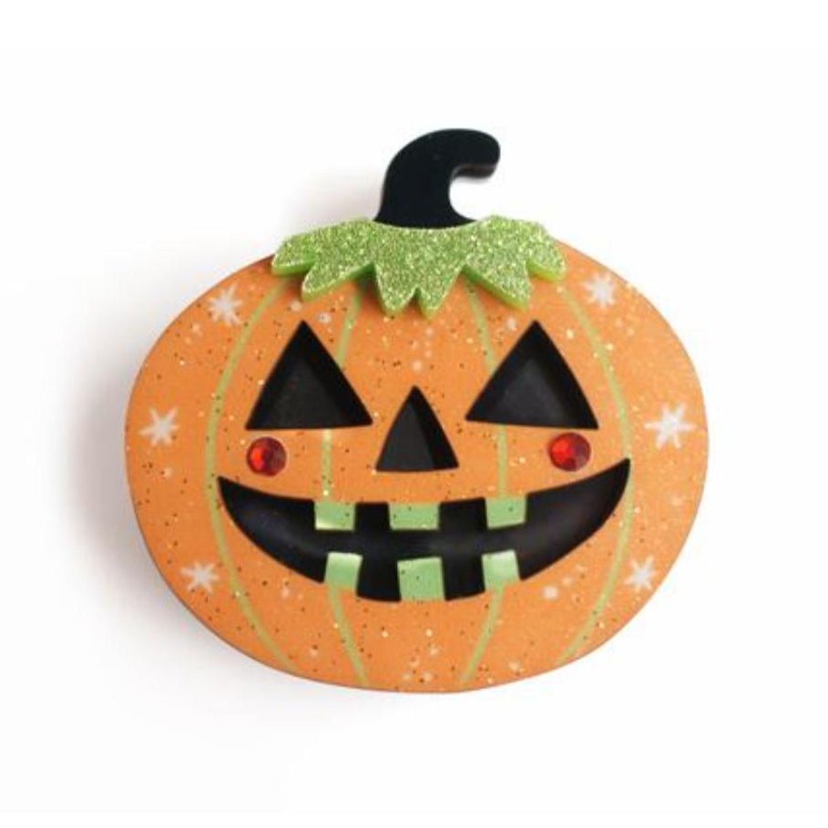 Halloween Pumpkin Brooch by Laliblue – Retro Kitschy Statement Brooch for Collectors by Quirks! at Shirley Shoppe