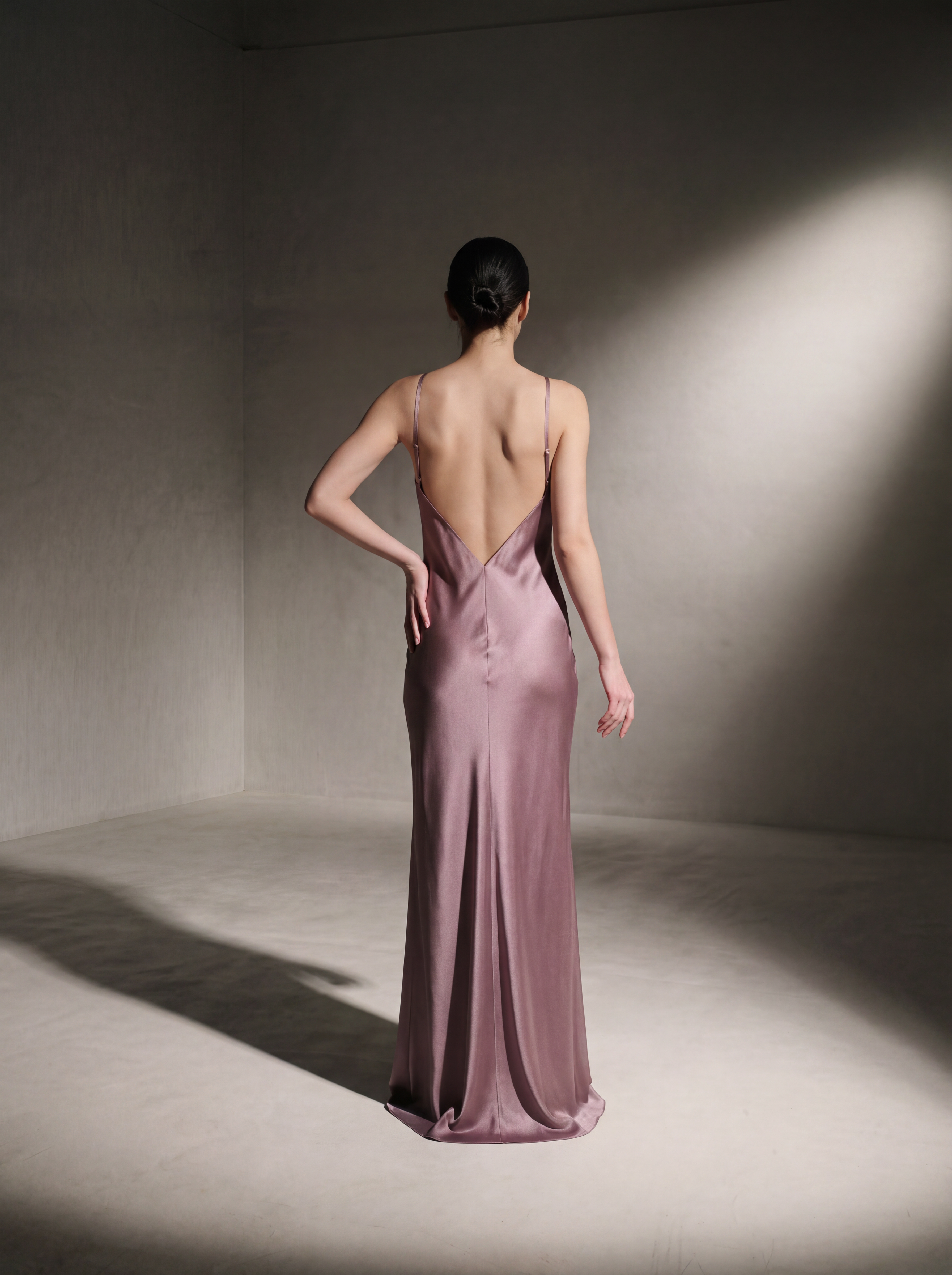 Silk Diamond Gown - Mauve