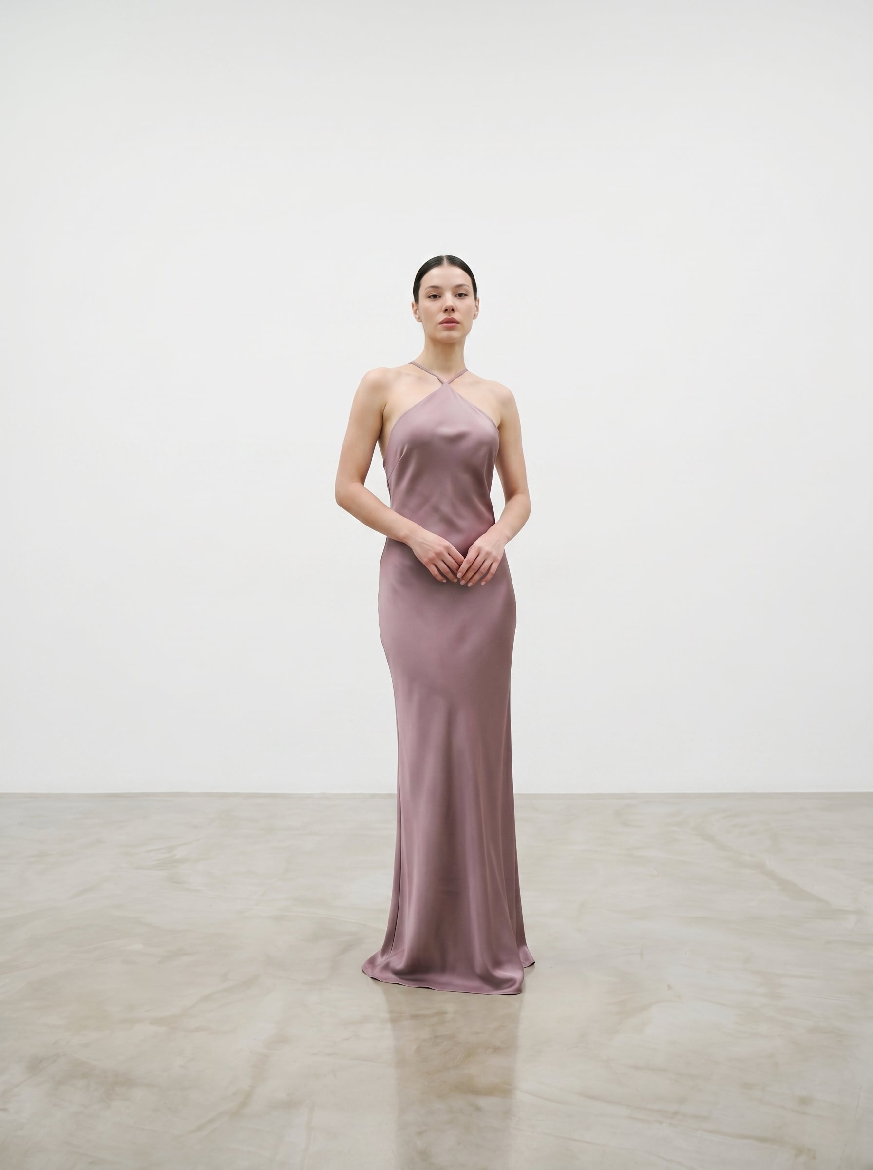 Silk Diamond Gown - Mauve