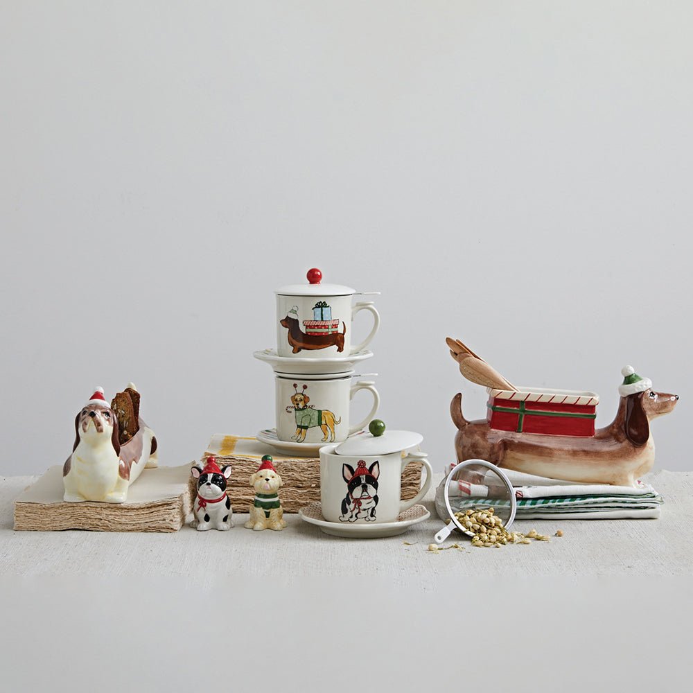 Hand - Painted Ceramic Dog w/ Gift Planter by Quirks! at Shirley Shoppe