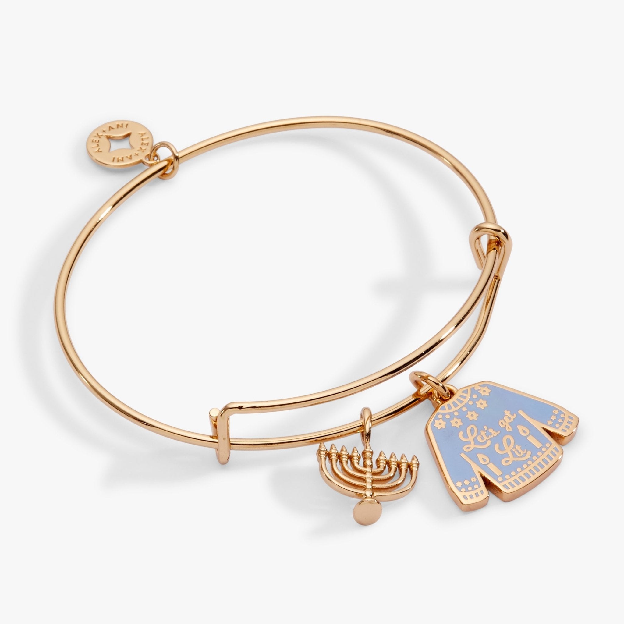 Hanukkah 'Let's Get Lit' Ugly Sweater & Menorah Bangle by ALEX AND ANI at Shirley Shoppe