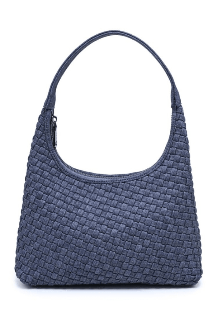 Harmona Woven Vegan Leather Shoulder Bag by Sol and Selene at Shirley Shoppe
