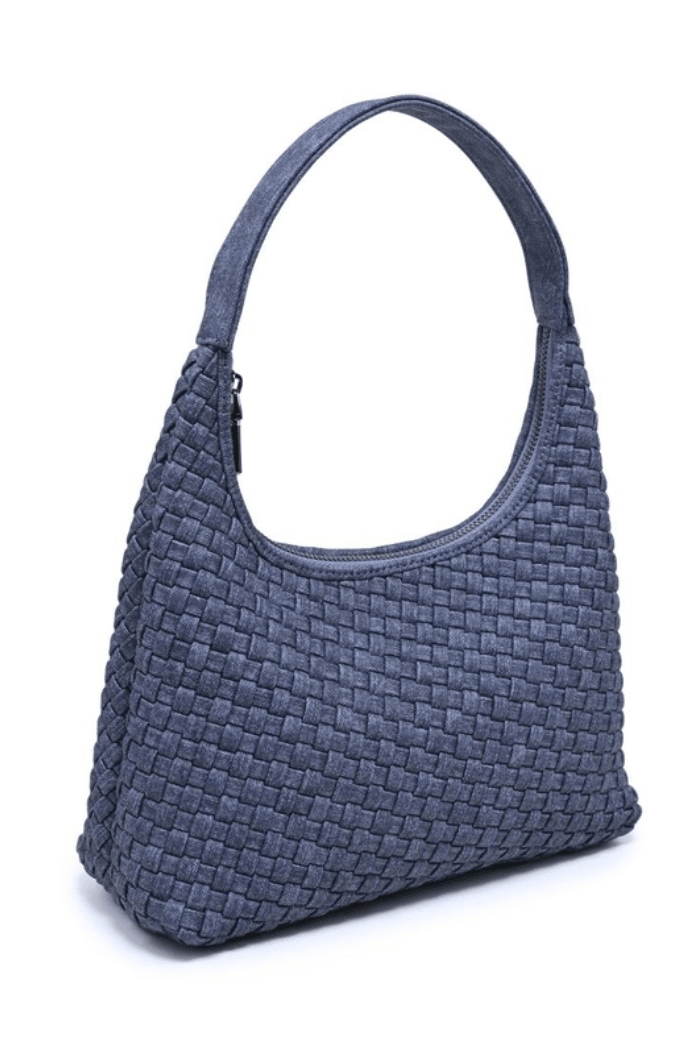 Harmona Woven Vegan Leather Shoulder Bag by Sol and Selene at Shirley Shoppe