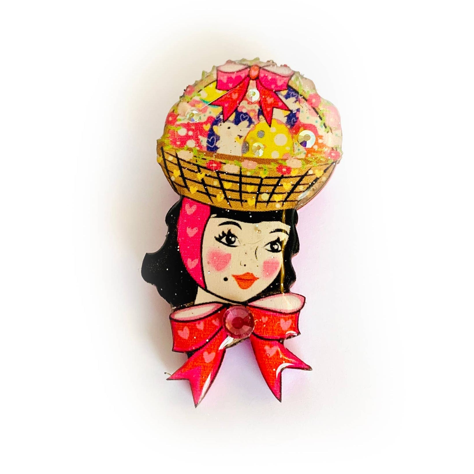 Harriet and her Easter Bonnet Brooch by Quirks! at Shirley Shoppe