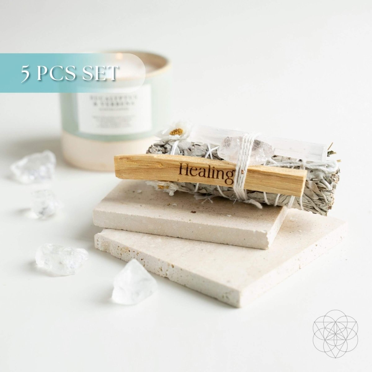 Heal My Heart - Holistic Healing Smudge Kit (5 pieces) by Conscious Items at Shirley Shoppe