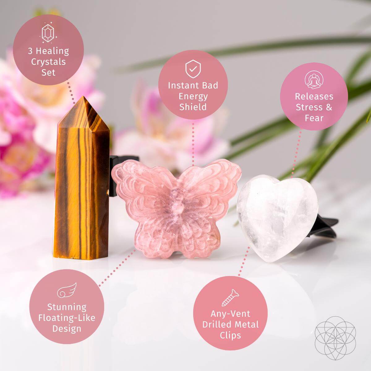 Healing Butterfly – Crystal Car Kit of Safety by Conscious Items at Shirley Shoppe