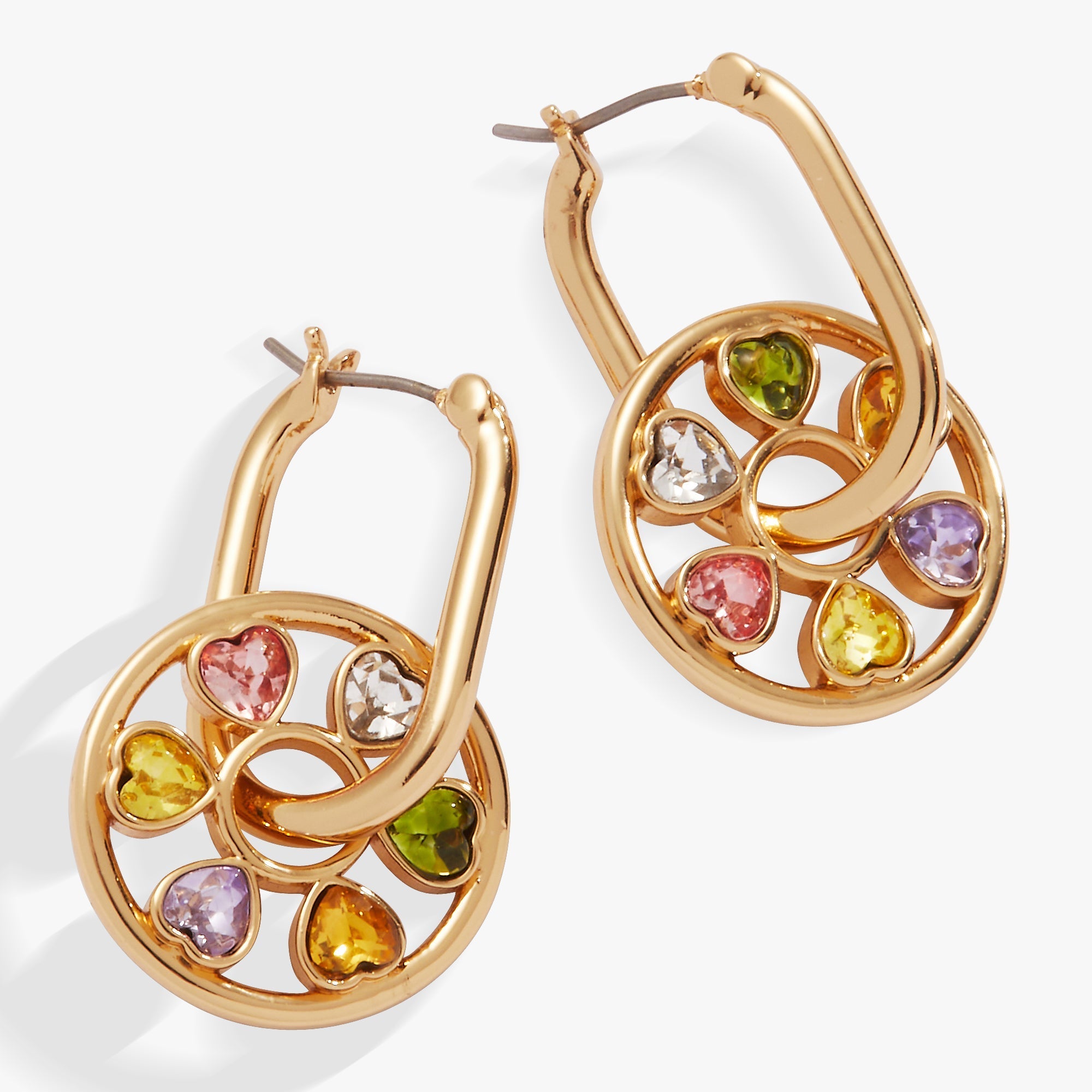 Heart Crystal Wheel Hoop Earrings by ALEX AND ANI at Shirley Shoppe