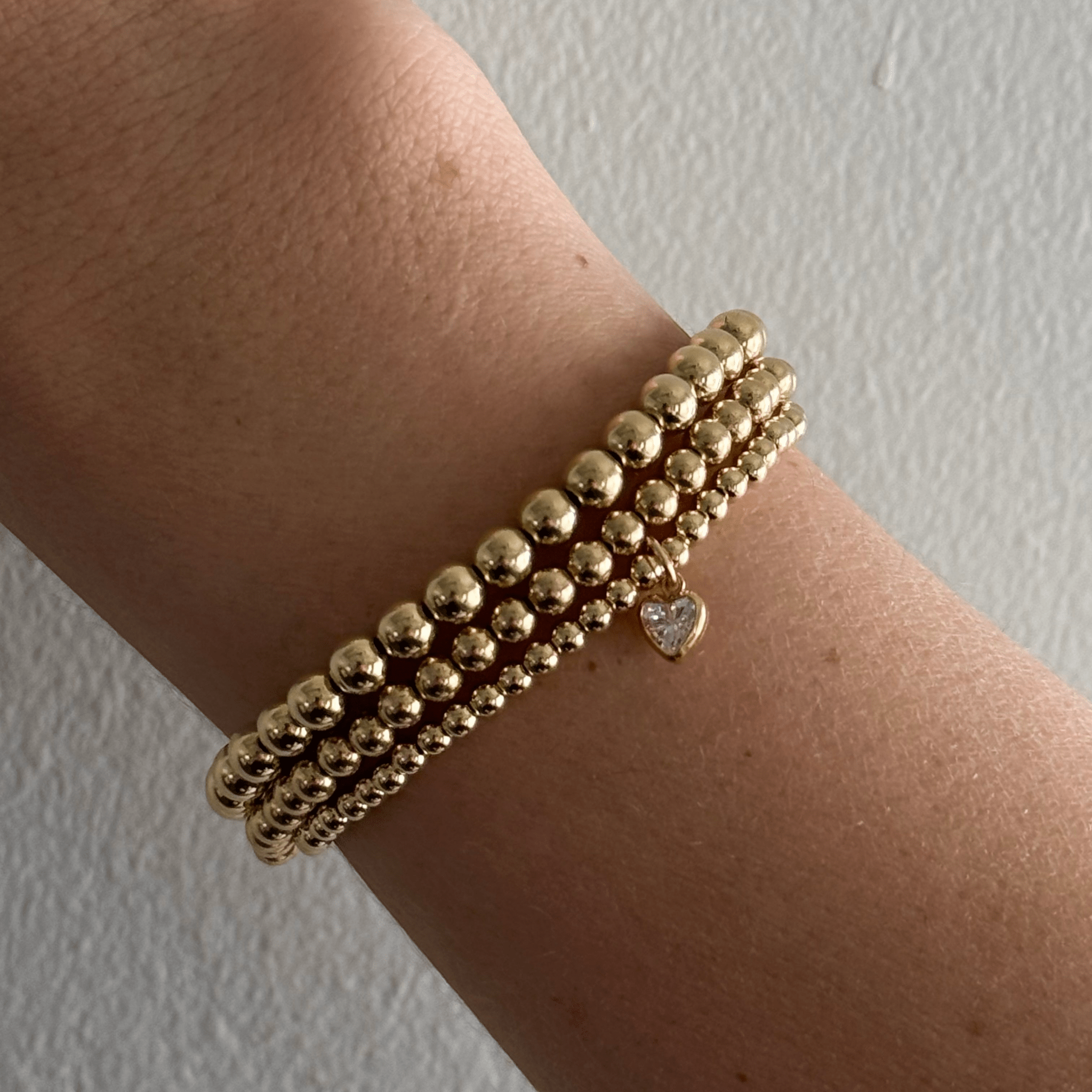 heart stone juno bracelet triple stack (3+4+5mm) by Cuffed by Nano LLC at Shirley Shoppe