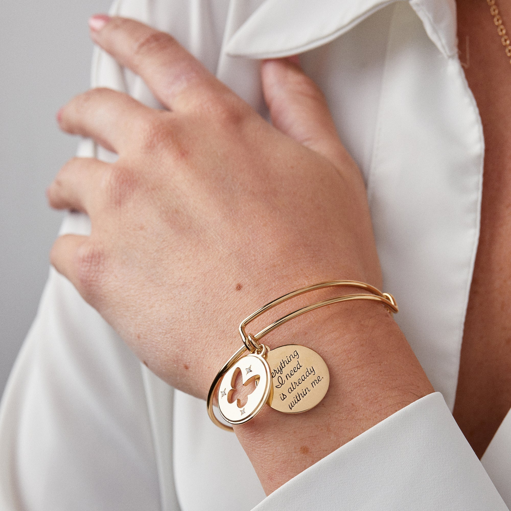 Hidden Message Butterfly Affirmation Bangle by ALEX AND ANI at Shirley Shoppe