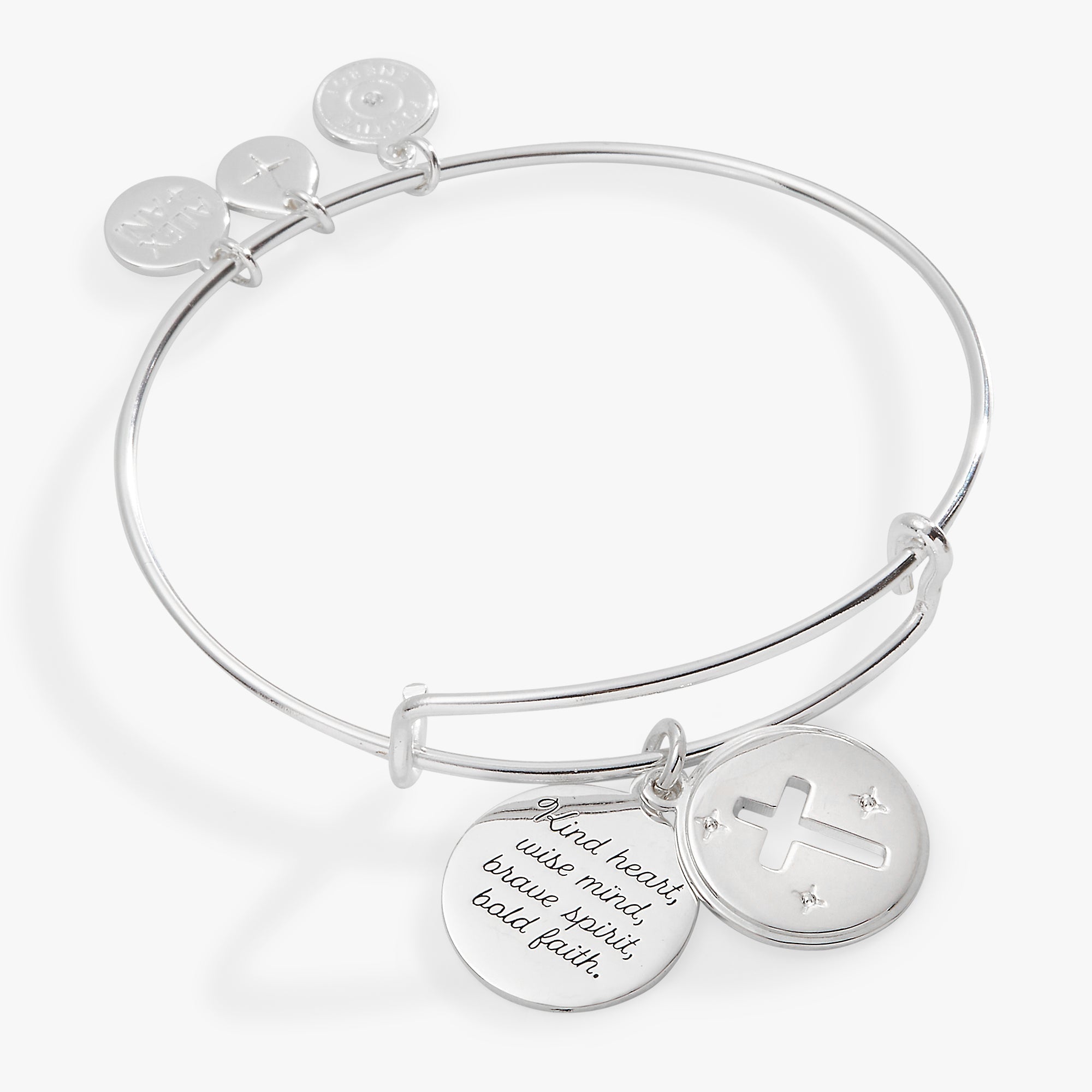 Hidden Message Cross Affirmation Bangle by ALEX AND ANI at Shirley Shoppe