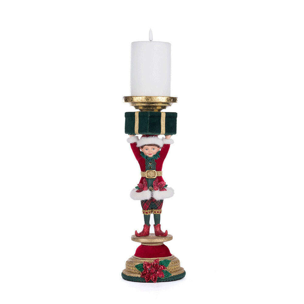 Holiday Magic Elf Candlestick by Katherine's Collection