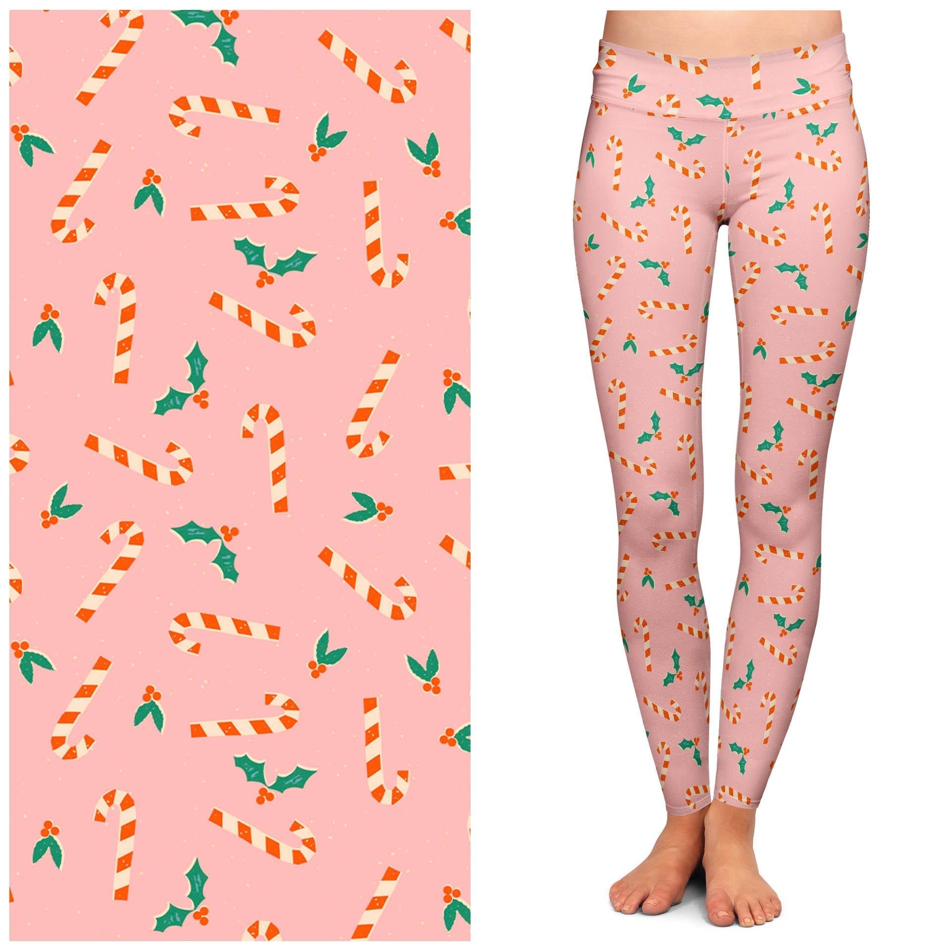 "Holiday Twist" Buttery Soft Leggings by Lipstick & Chrome by Quirks! at Shirley Shoppe