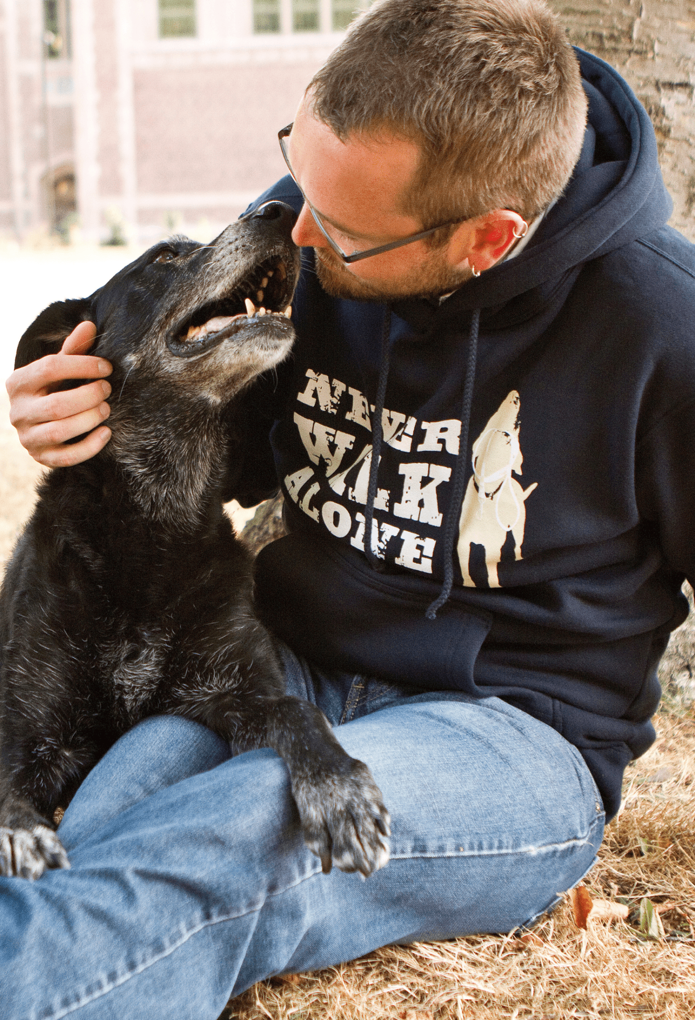 Hoodie: Never Walk Alone by Dog is Good at Shirley Shoppe