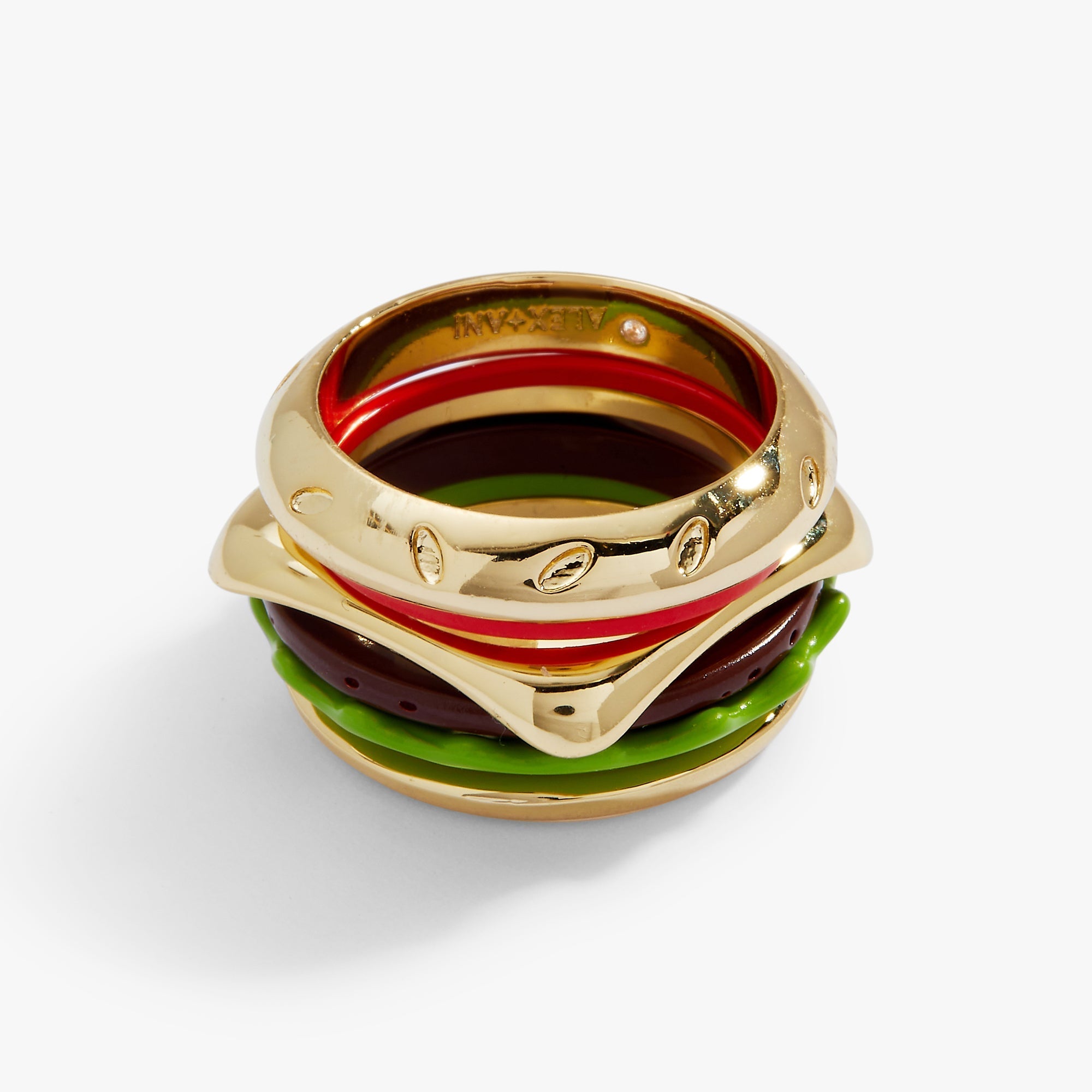Hot Grill Summer Hamburger Stacking Ring by ALEX AND ANI at Shirley Shoppe